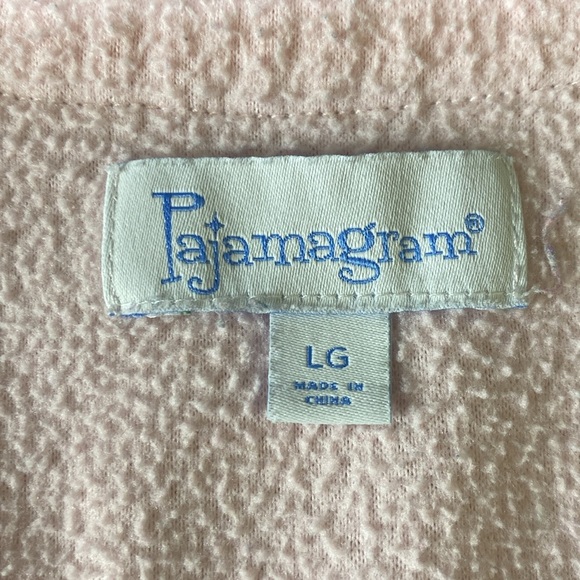 Pajamagram Pink, White & Gray Stripe, Satin Trim Woman’s Size Large Pajama Set. - Picture 7 of 11